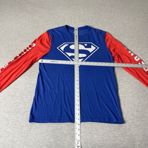 DC Comics Superman Men’s Classic Logo Color-block Long Sleeve Graphic T-Shirt - Picture 3 of 10